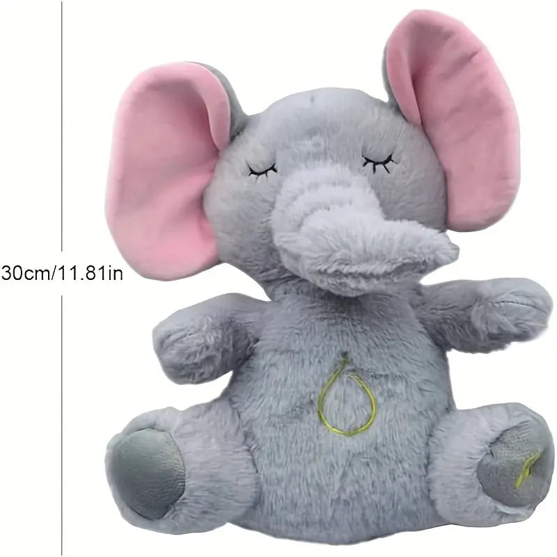 Breathing Elephant Plush Toy - Plush Toy & Blanket Sets with Rhythmic Motion, Soothing Lights, Music, Timers, and Realistic Sound Effects for Halloween and Christmas Gifts